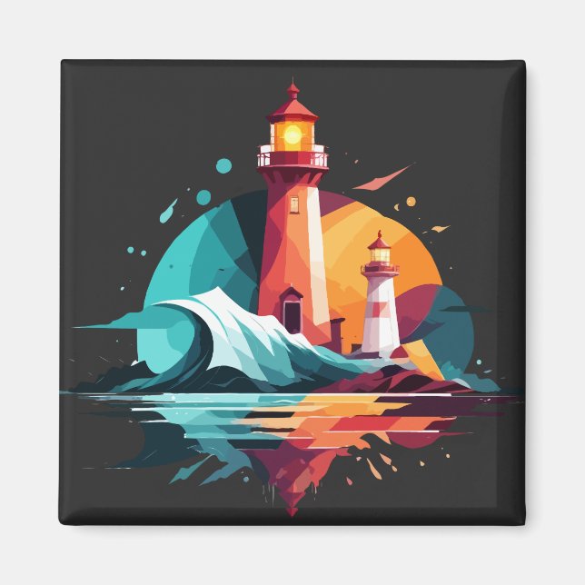 Lighthouse Landschaft Stille Stille Natur Außenber Magnet (Vorne)