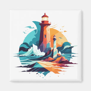 Lighthouse Landschaft Stille Stille Natur Außenber Magnet