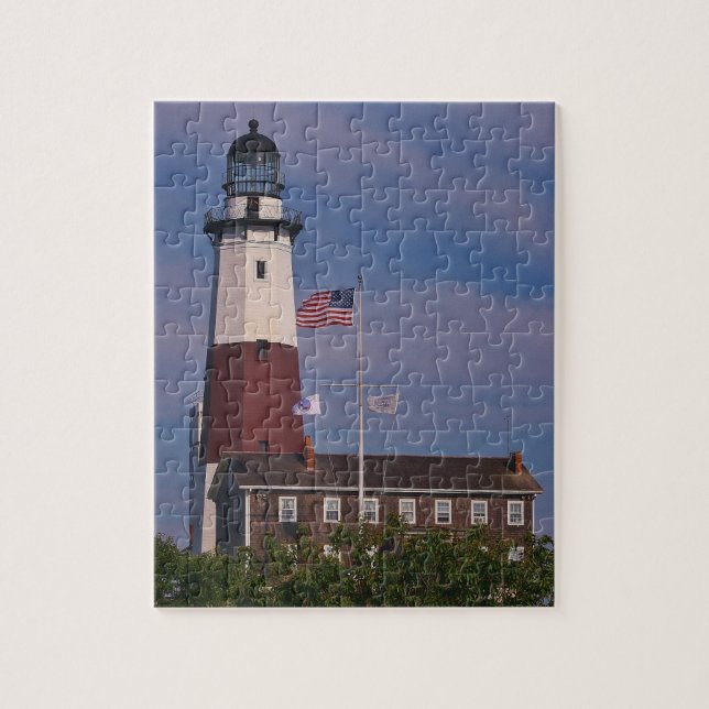 Lighthouse Montauk auf Long Island New York Puzzle (Vertikal)