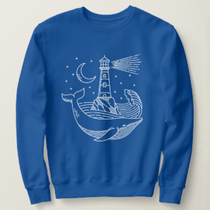 Lighthouse Moon Whale Sweatshirt