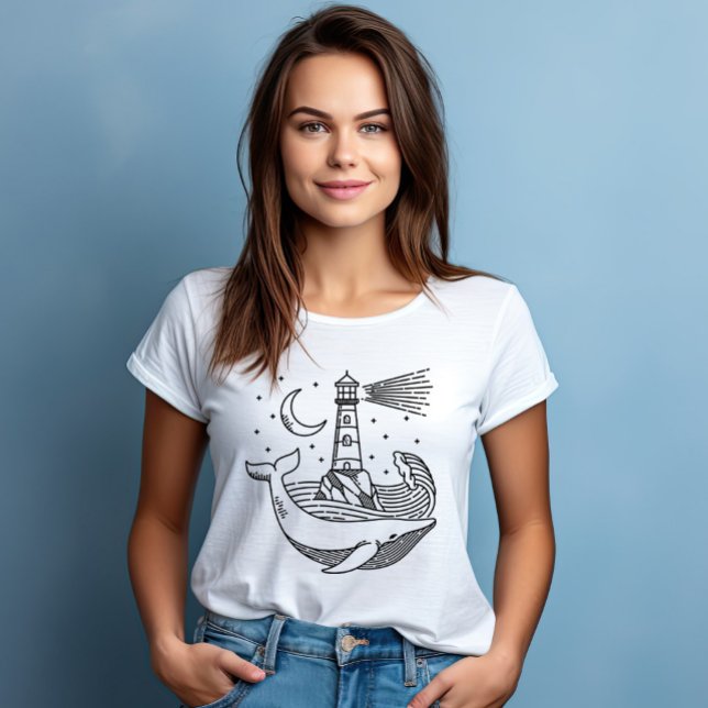 Lighthouse Moon Whale T-Shirt (Von Creator hochgeladen)
