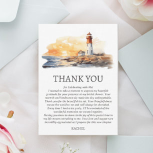 Lighthouse Nautical Beach Theme Brautparty Dankeskarte