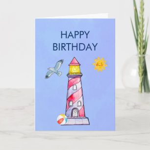 Lighthouse Nautical Theme Geburtstag Karte