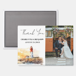 Lighthouse Nautical Theme Wedding Vielen Dank Magnet