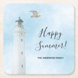 Lighthouse nautische See Rechteckiger Pappuntersetzer