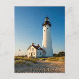Lighthouse Ocean Landscape Sun Postkarte