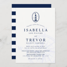 Lighthouse Pier Nautical Wedding Einladung