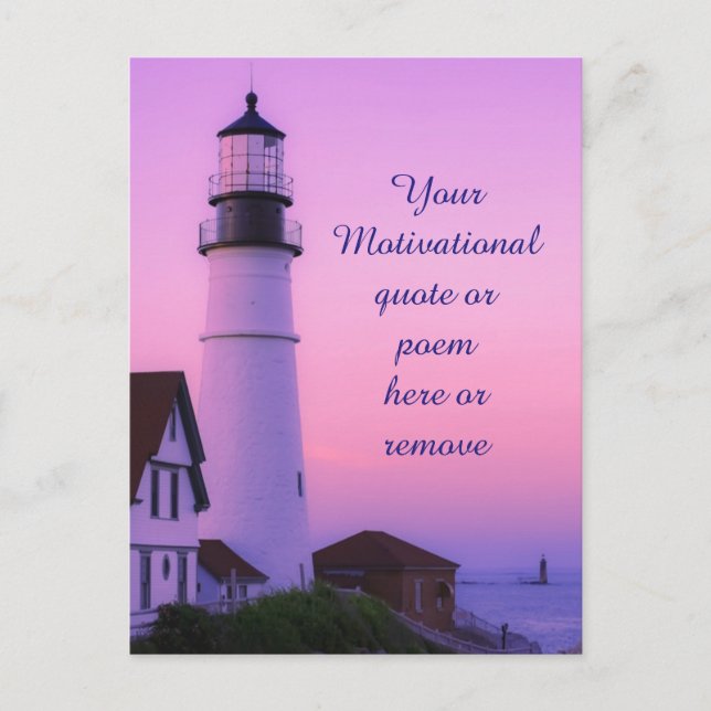 Lighthouse Pink Sky Postkarte (Vorderseite)