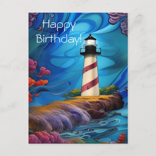 Lighthouse Point Geburtstag  Postkarte (Vorderseite)