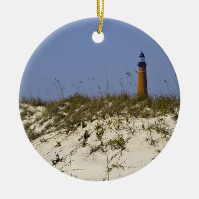 Lighthouse Ponce Inlet Florida Beach Foto Keramik Ornament (Vorne)