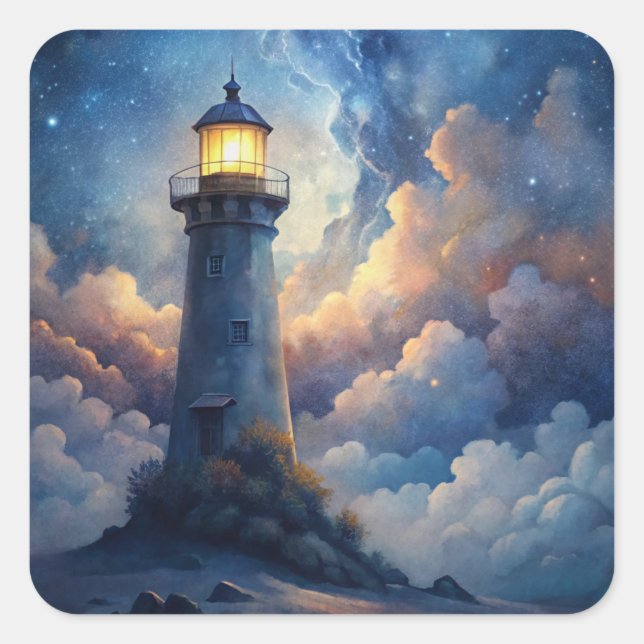 Lighthouse Quadratischer Aufkleber (Vorderseite)