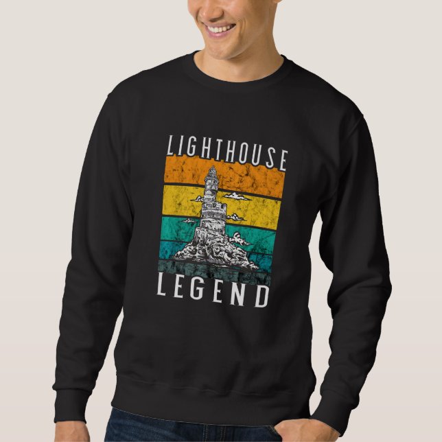 Lighthouse Retro Vintage Legend Seaside Life Beach Sweatshirt (Vorderseite)