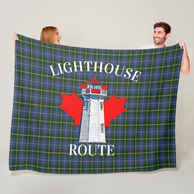 Lighthouse Route Peggy's Cove Nova Scotia Tartan F Fleecedecke (Beispiel)