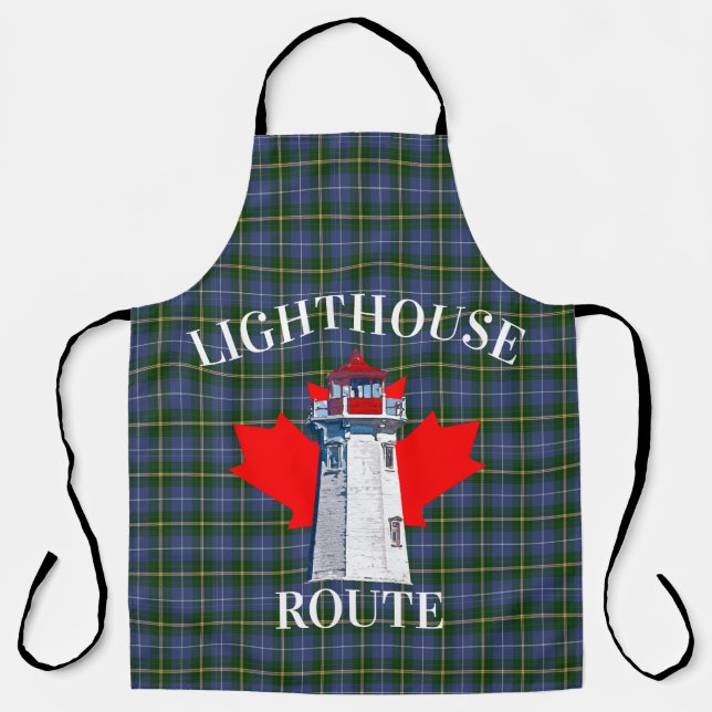 Lighthouse Route Peggy's Cove Nova Scotia Tartan Schürze (Vorderseite)