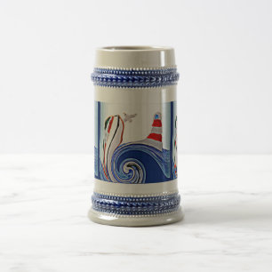 Lighthouse Sailing Boat Nautical Bierglas