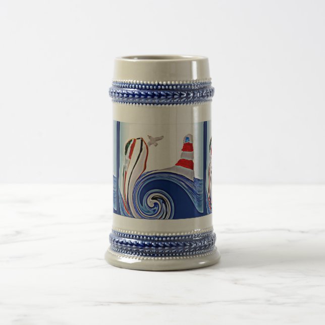 Lighthouse Sailing Boat Nautical Bierglas (Mittel)
