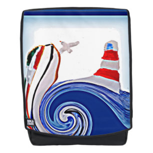 Lighthouse Sailing Boat Nautical Rucksack