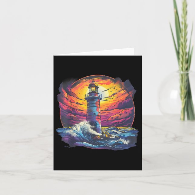 Lighthouse Sailing Sea Beach Bootshaus Karte (Vorderseite)