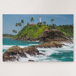 Lighthouse Sri Lanka Tropical Palm Beach Seascape Puzzle