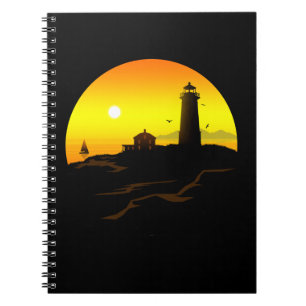 Lighthouse Sundown Notizblock