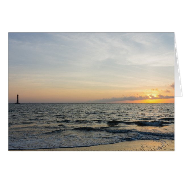 Lighthouse Sunrise Grußkarte (Vorderseite (Horizontal))