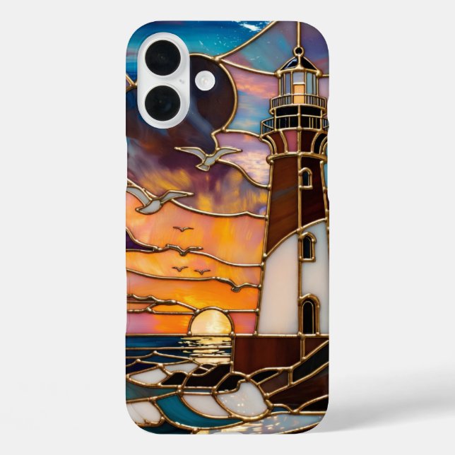 Lighthouse Sunset Phone Case Coastal Ocean (Rückseite)