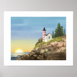 Lighthouse und Sunset Art Print Poster