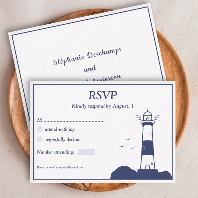 Lighthouse Wedding RSVP Card Karte (Lighthouse Wedding RSVP Card)
