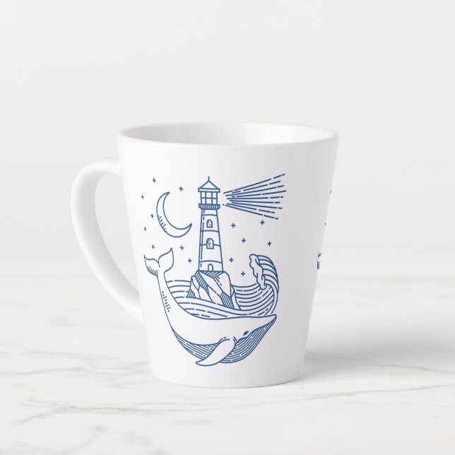 Lighthouse Whale Milchtasse (Linke Ecke)