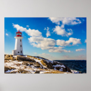 Lighthouse Winter In Peggy's Cove, Nova Scotia Poster