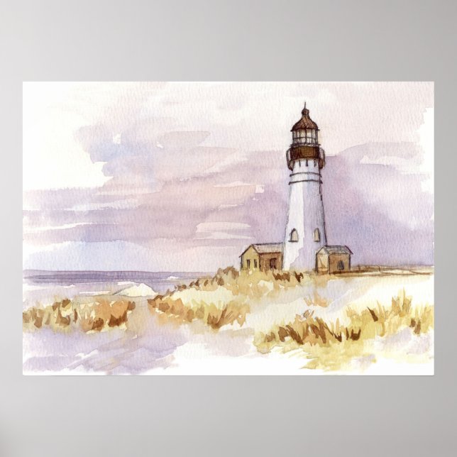 Lighthouse Winter Snow Michigan Ozeaneis Poster (Vorne)