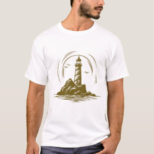 Lighthouse World Travel Adventure Vector Art T-Shirt