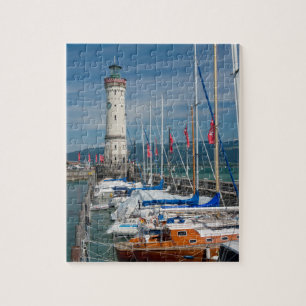 Lighthouse Yachten Hafen Lindau Bodensee Deutschla Puzzle