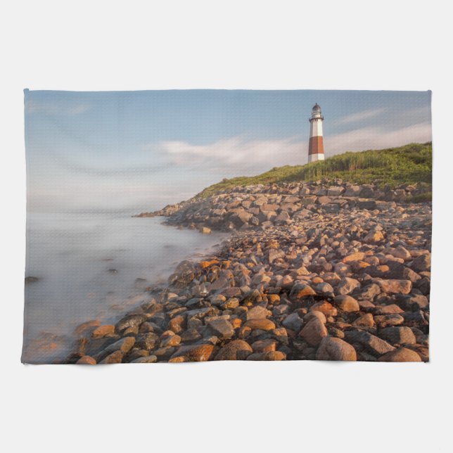 Lighthousen Montauk Point Long Island Geschirrtuch (Horizontal)