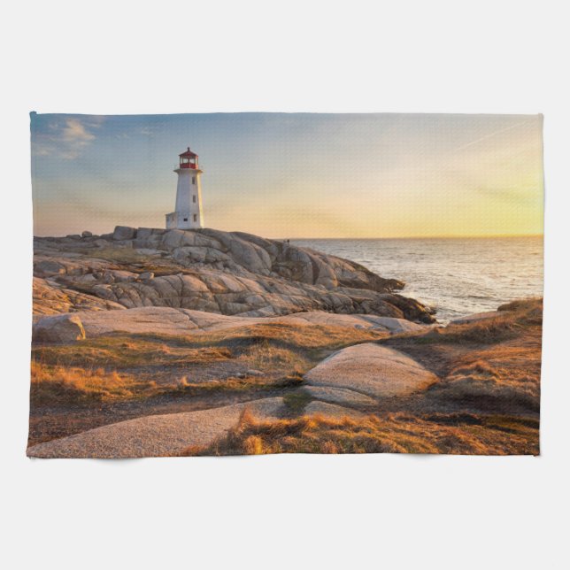 Lighthousen Peggy’s Cove Nova Scotia Geschirrtuch (Horizontal)
