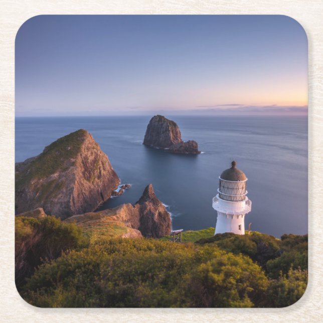 Lighthouses | Lighthouse Cape Brett New Zealand Rechteckiger Pappuntersetzer (Vorderseite)