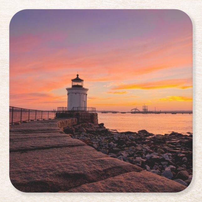 Lighthouses | South Portland, Maine Rechteckiger Pappuntersetzer (Vorderseite)