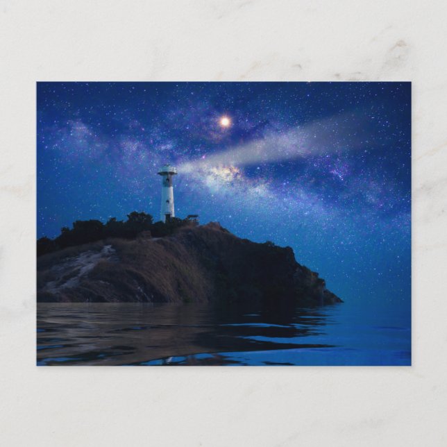 Lighthouses | Starry Night Lighthouse Postkarte (Vorderseite)