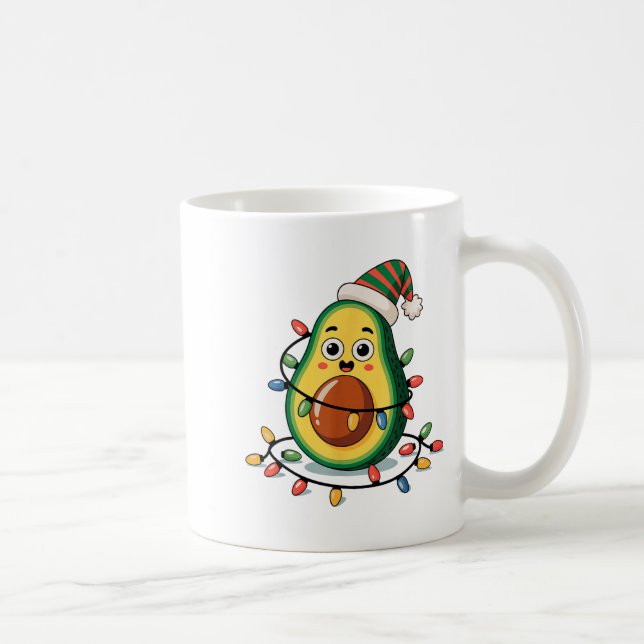 Lighting Avocado Hässlicher Weihnachtspullover Gua Kaffeetasse (Rechts)