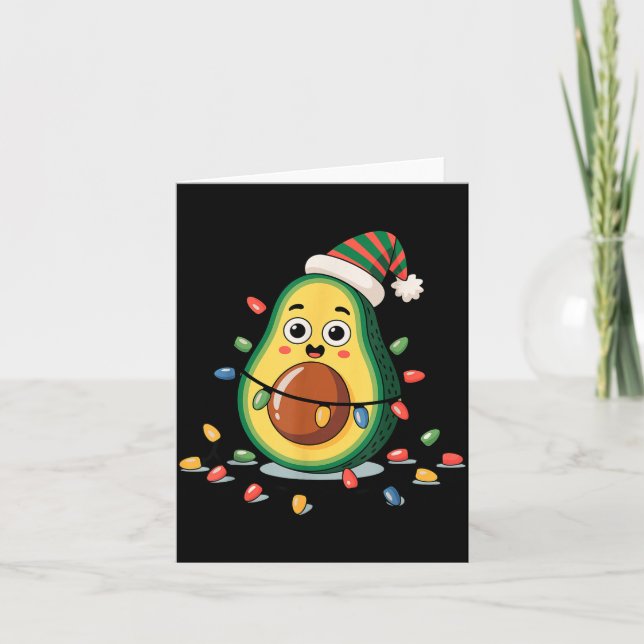 Lighting Avocado Ugly Christmas Sweater Guacamole  Karte (Vorderseite)