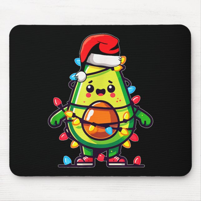 Lighting Avocado Ugly Christmas Sweater Guacamole  Mousepad (Vorne)