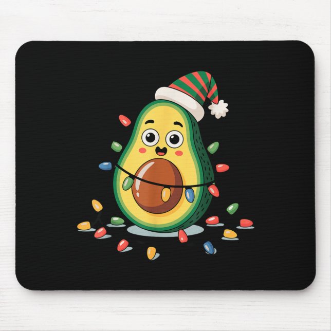 Lighting Avocado Ugly Christmas Sweater Guacamole  Mousepad (Vorne)