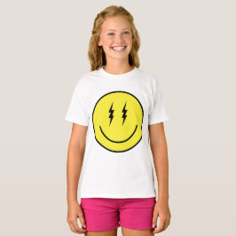 Lighting Bolt Eyes Emoji Yellow Face Emoticon T-Shirt