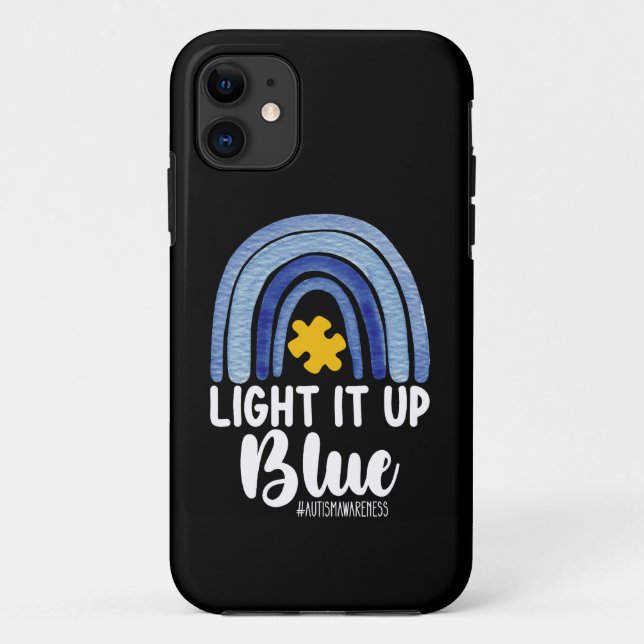 Lighting It Up Blue Rainbow Autismus Awareness Fam Case-Mate iPhone Hülle (Rückseite)