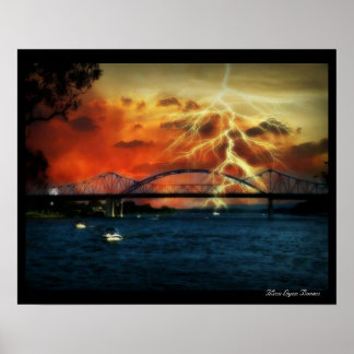 Lighting Storch Riverside Park La Crosse Wi Poster