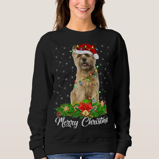 Lighting Xmas Matching Weihnachtsmannmütze Cairn T Sweatshirt (Vorderseite)