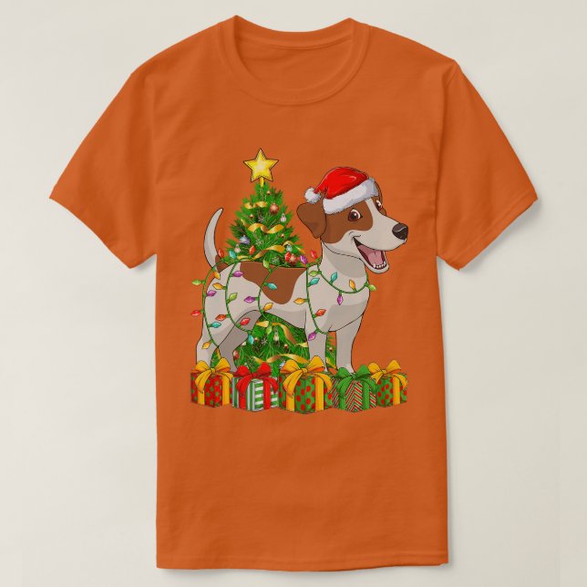 Lighting Xmas Tree Matching Jack Russell Terrier C T-Shirt (Design vorne)