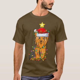 Lighting Xmas Tree Matching Yorkshire Terrier Chri T-Shirt