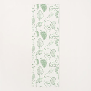 Lightleaf Flow Monochromatisches Blattgrün Off-Whi Yogamatte