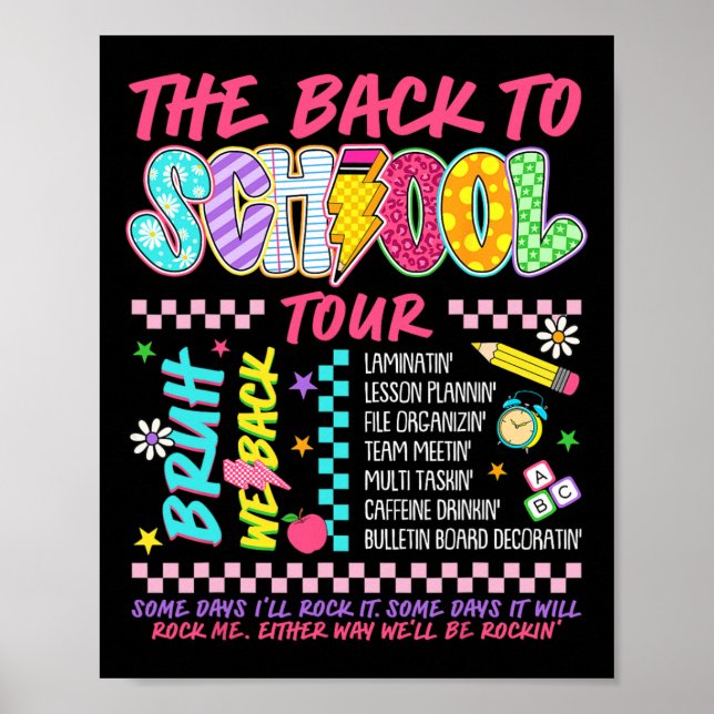 Lightning Bolt Abcd Back To School Tour Bruh We Ba Poster (Vorne)